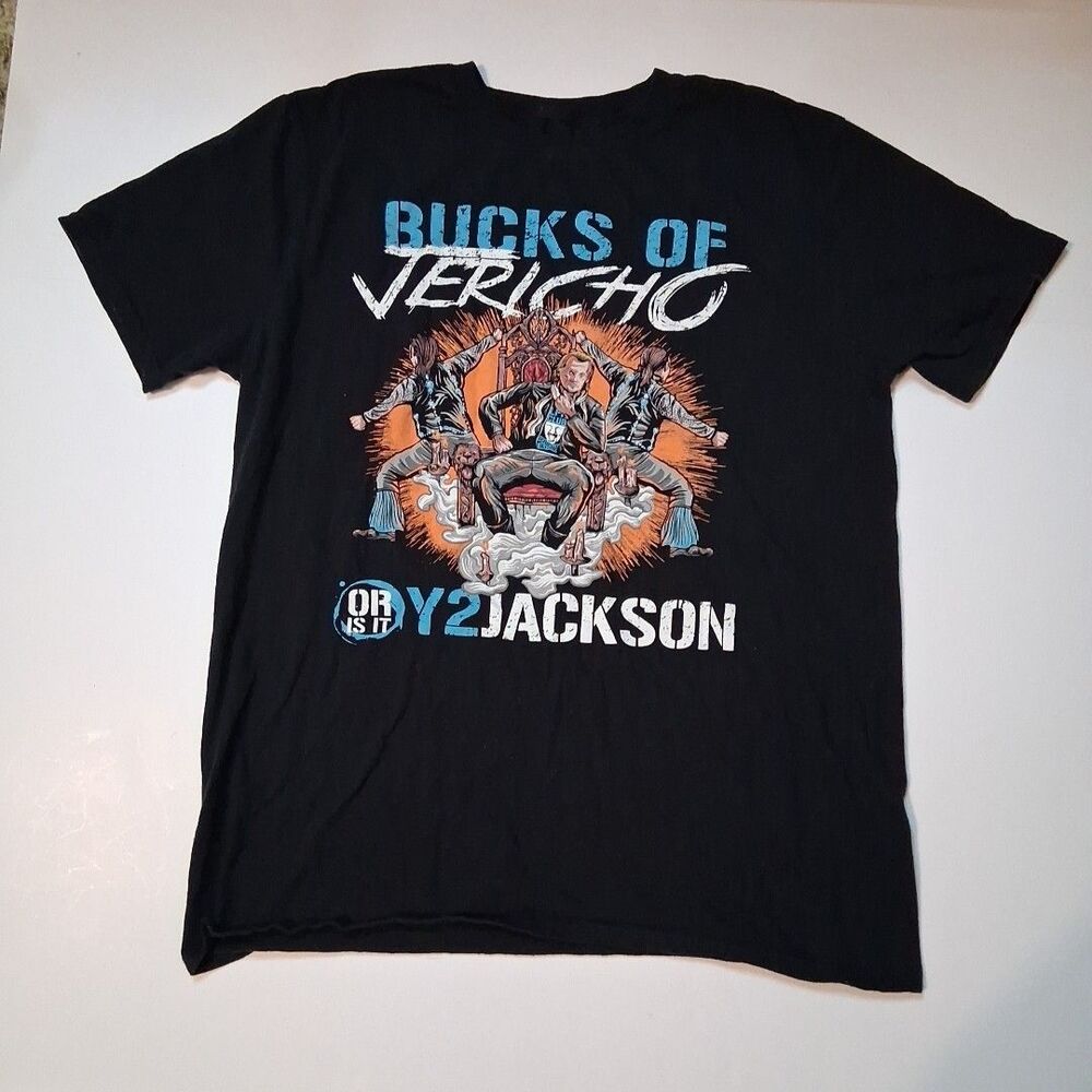 Pro Wrestling Tees Bucks of Jericho Y2 Jackson Black T-Shirt Mens Size Large